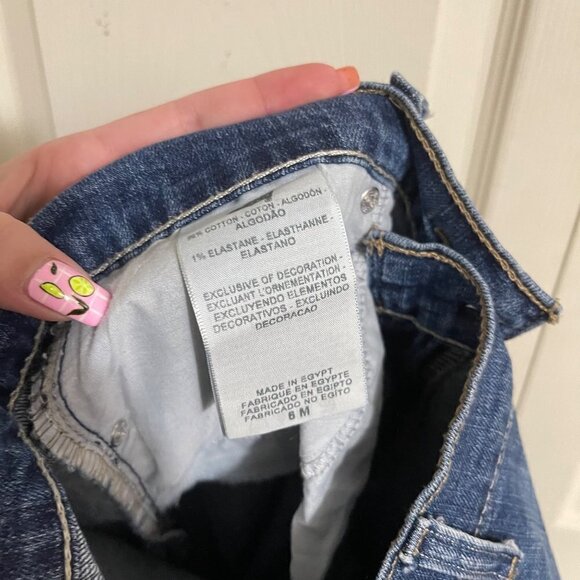 Levi's Womens Dark Wash Stretch 505 Straight Leg Mid Rise Jeans Size 6 - Picture 5 of 8